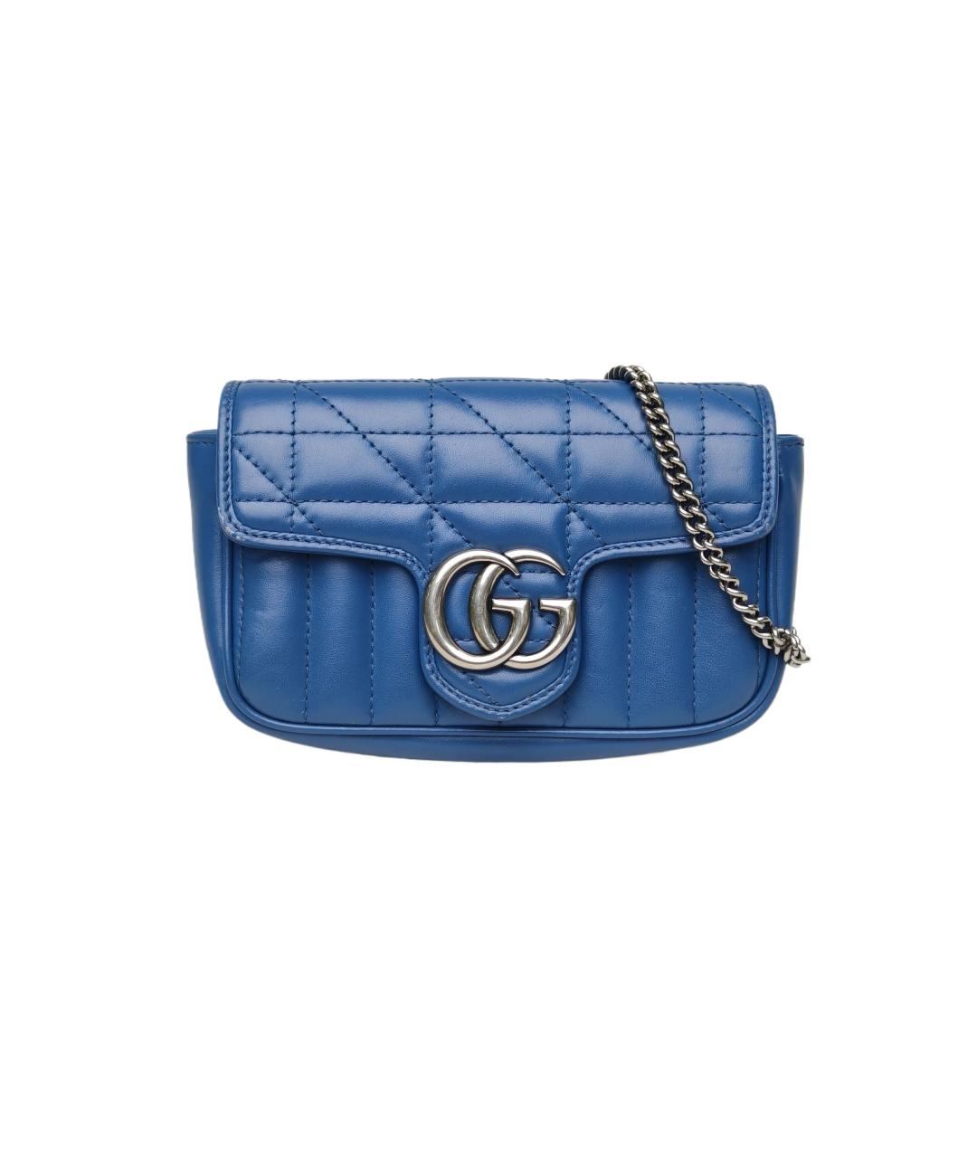 GUCCI Синяя кожаная сумка через плечо, фото 10