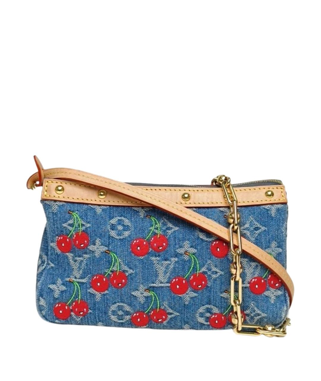 LOUIS VUITTON Синяя деним сумка с короткими ручками, фото 1