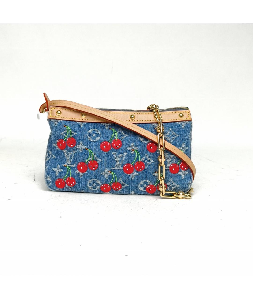 LOUIS VUITTON Синяя деним сумка с короткими ручками, фото 2