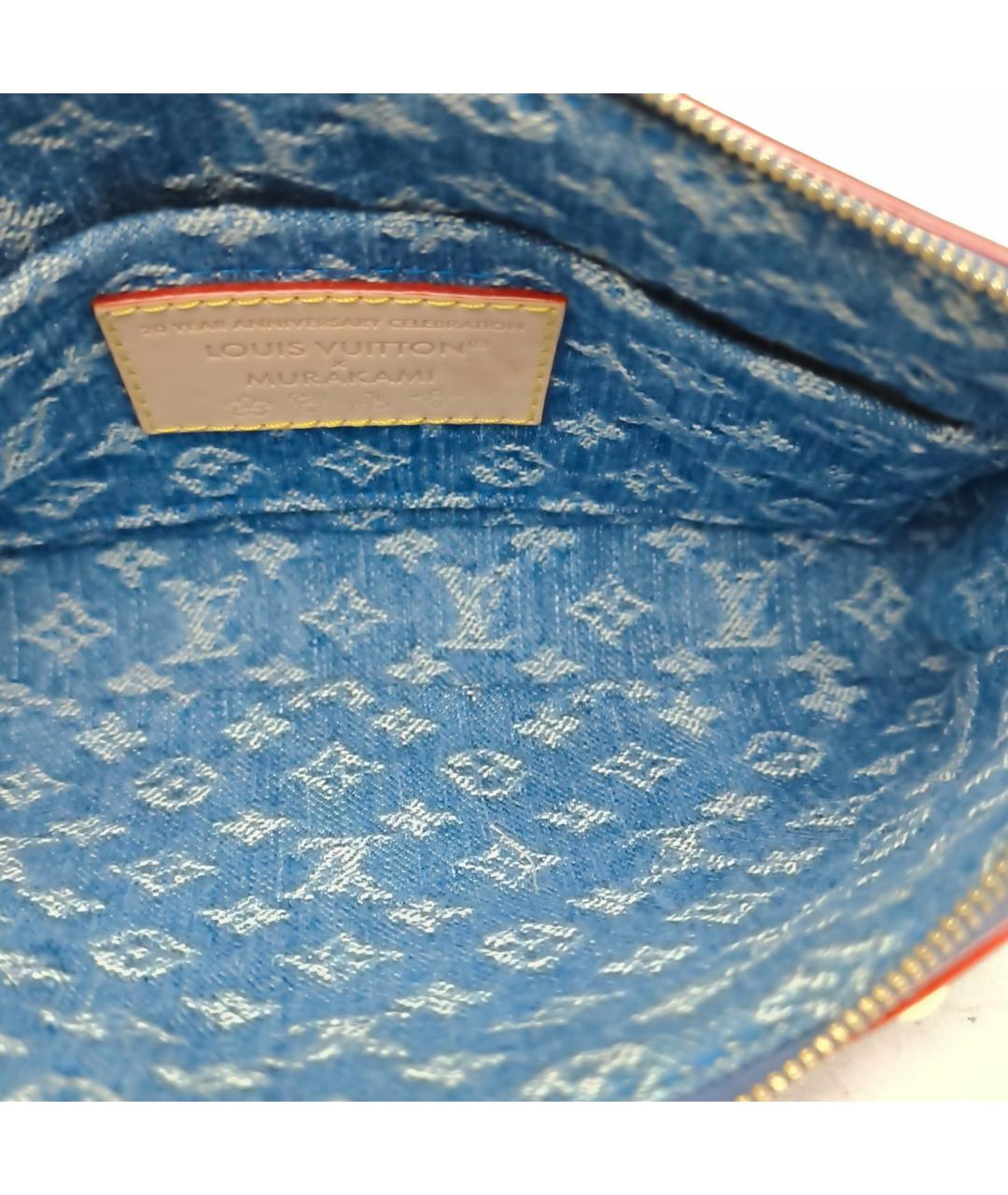 LOUIS VUITTON Синяя деним сумка с короткими ручками, фото 7