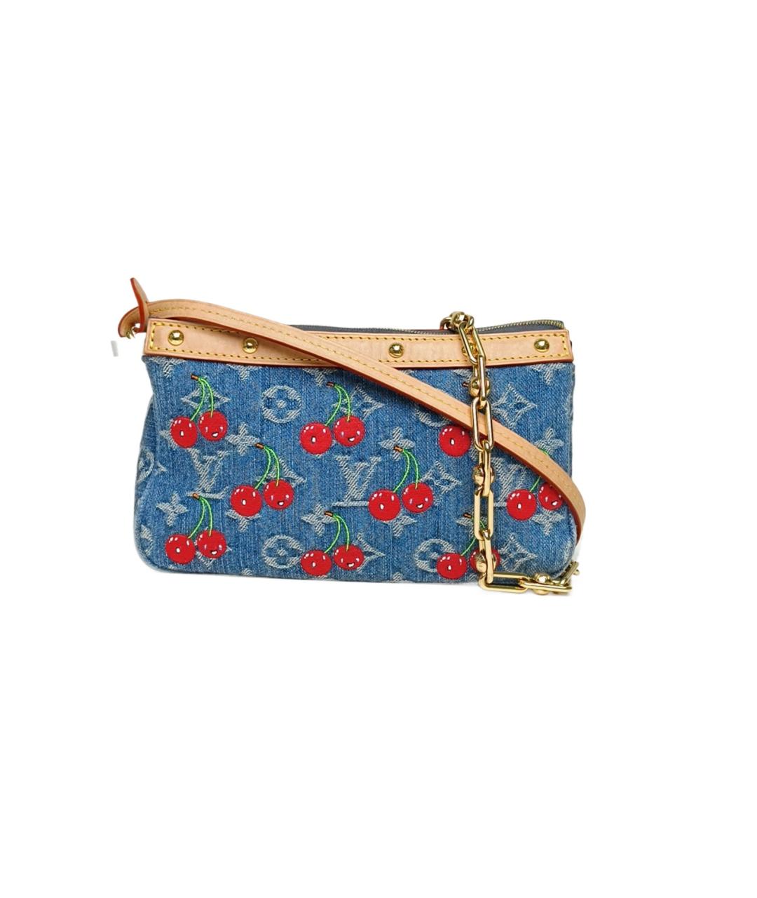 LOUIS VUITTON Синяя деним сумка с короткими ручками, фото 10