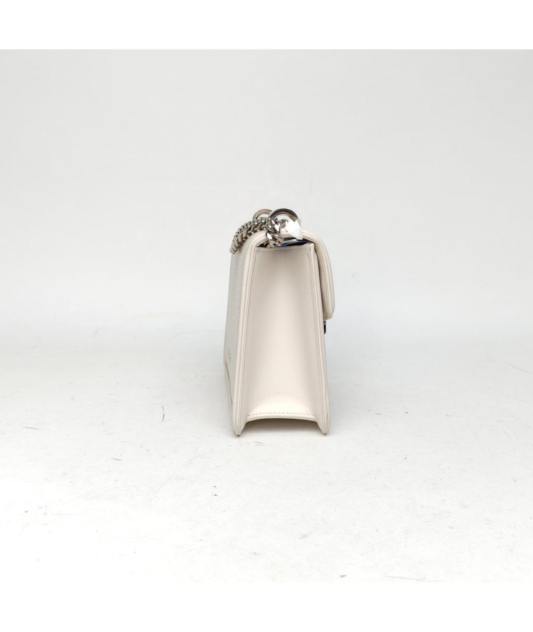 BVLGARI Белая кожаная сумка через плечо, фото 5