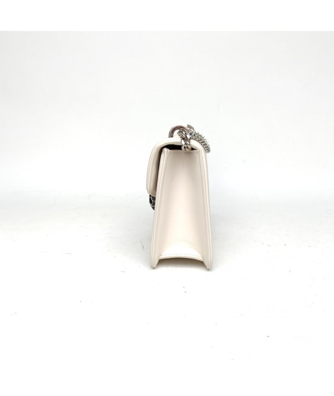 BVLGARI Белая кожаная сумка через плечо, фото 3
