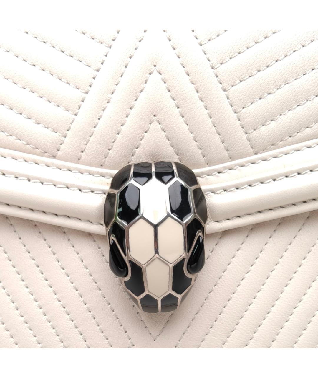 BVLGARI Белая кожаная сумка через плечо, фото 8