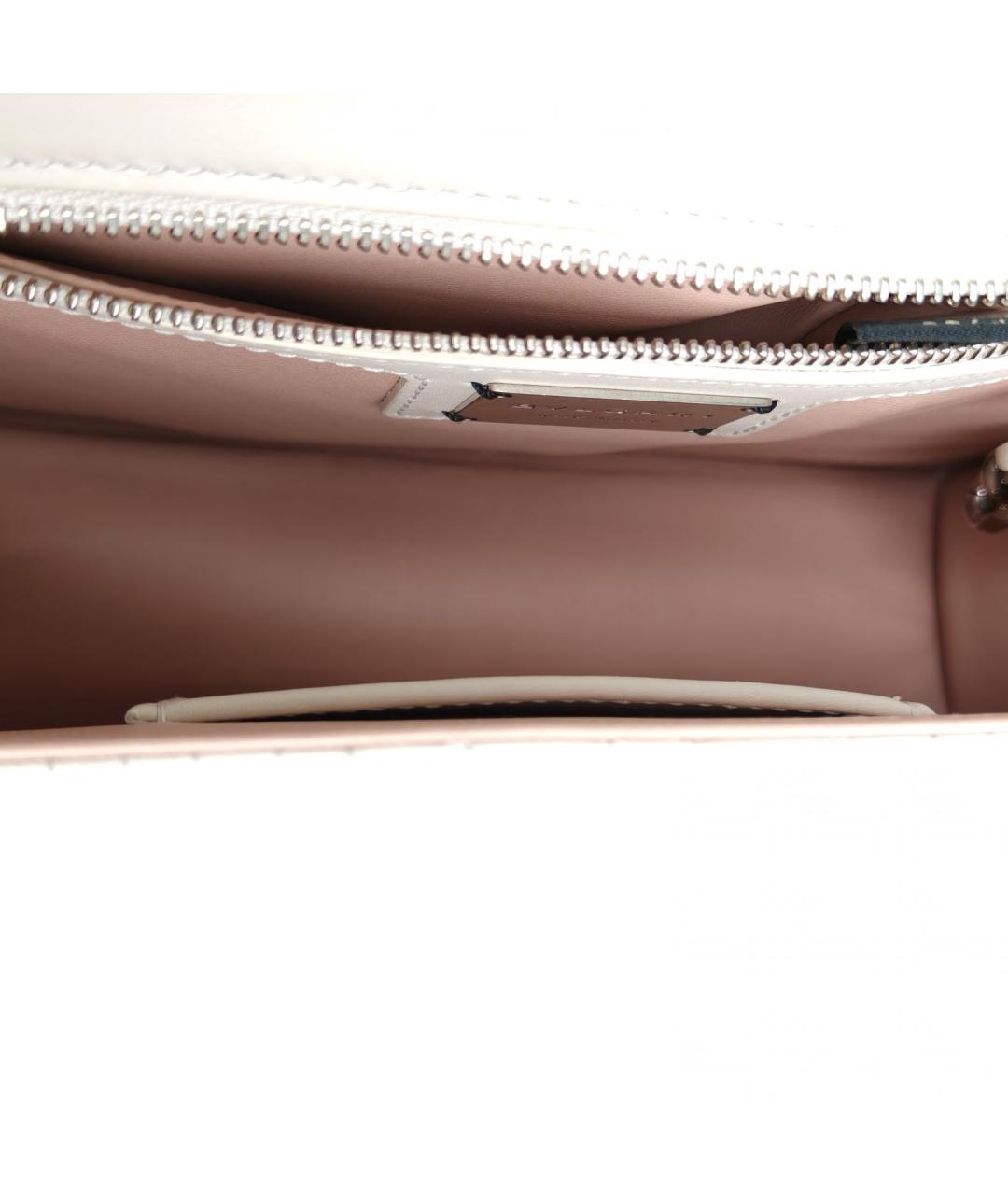 BVLGARI Белая кожаная сумка через плечо, фото 7