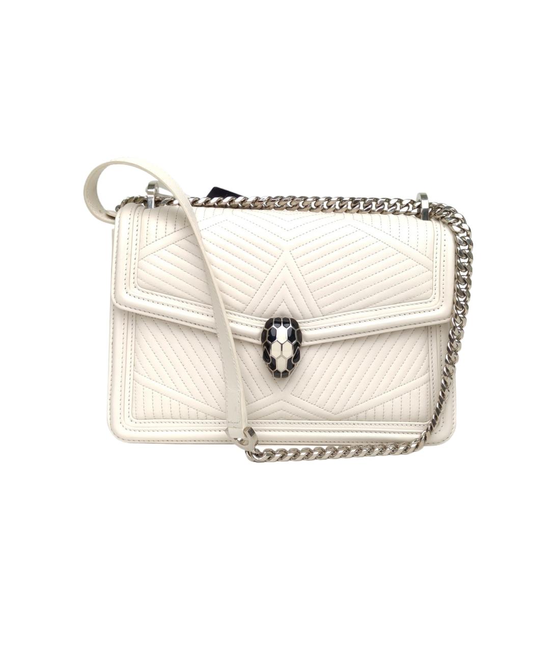BVLGARI Белая кожаная сумка через плечо, фото 10