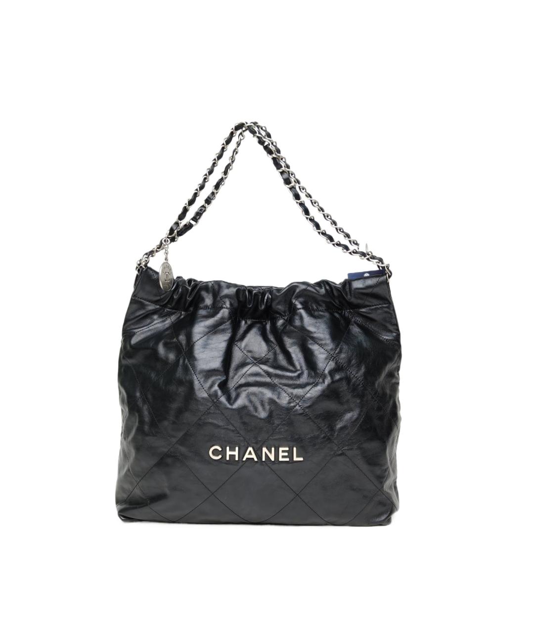 CHANEL Черная кожаная сумка тоут, фото 10