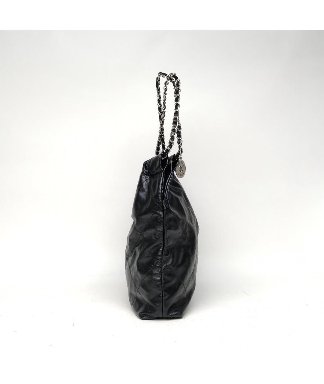 CHANEL Черная кожаная сумка тоут, фото 5