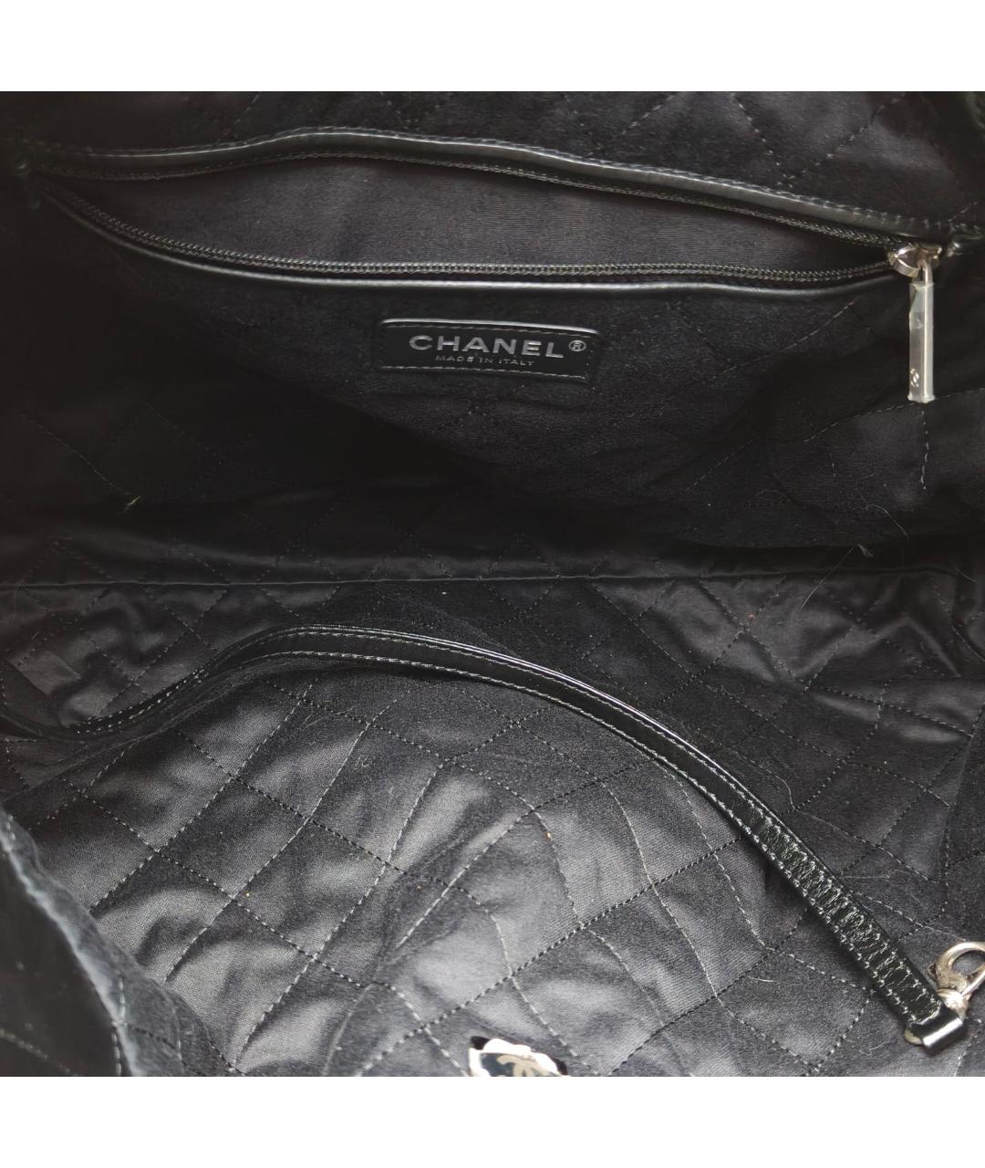 CHANEL Черная кожаная сумка тоут, фото 8