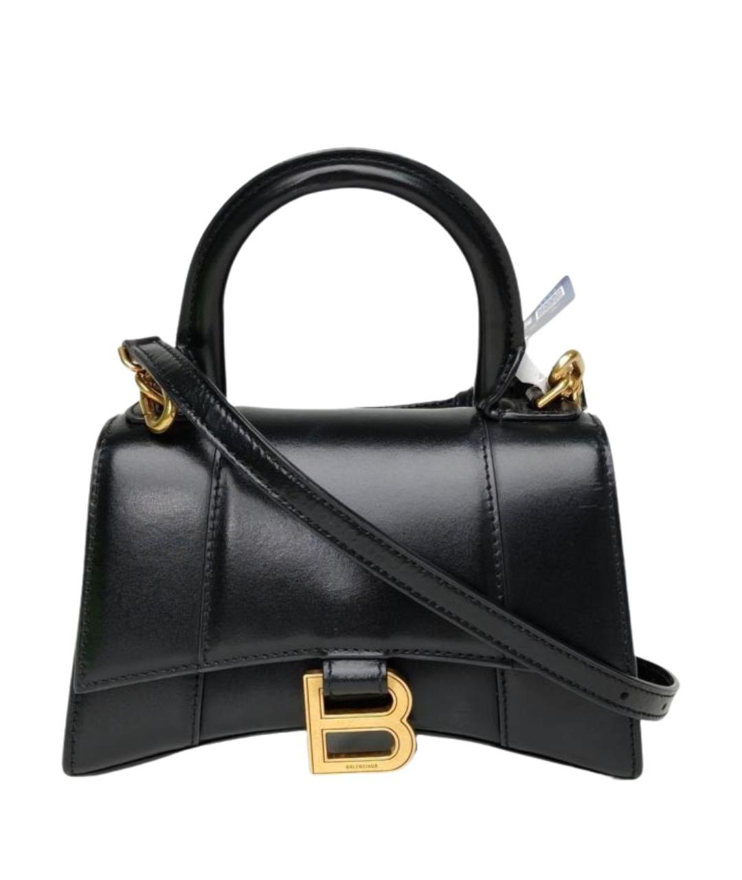 BALENCIAGA Черная кожаная сумка с короткими ручками, фото 1