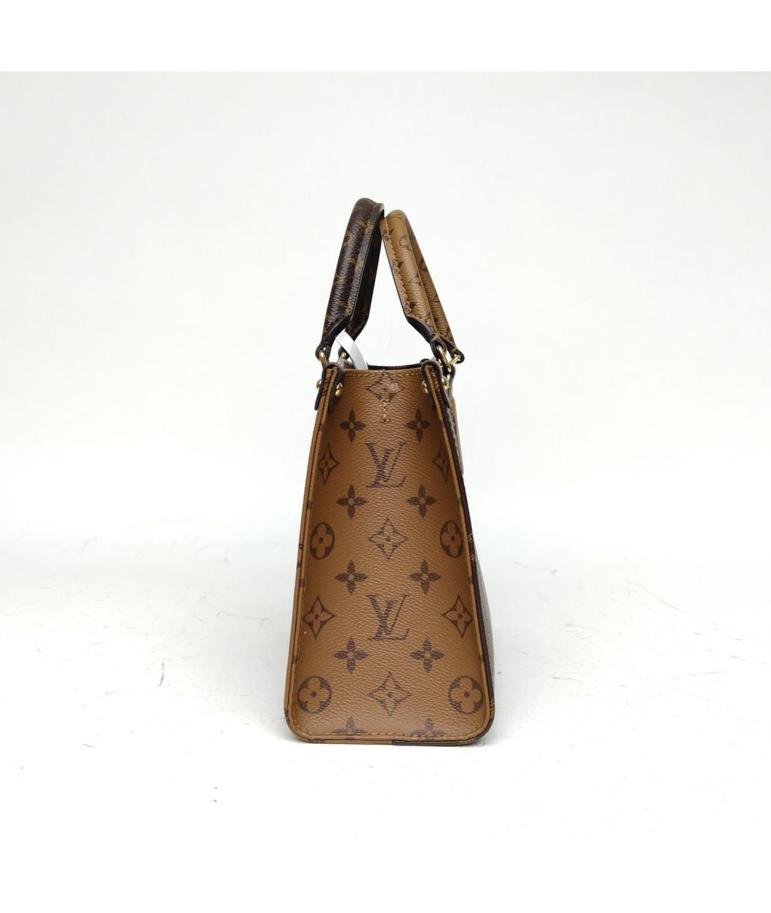 LOUIS VUITTON Коричневая кожаная сумка с короткими ручками, фото 5