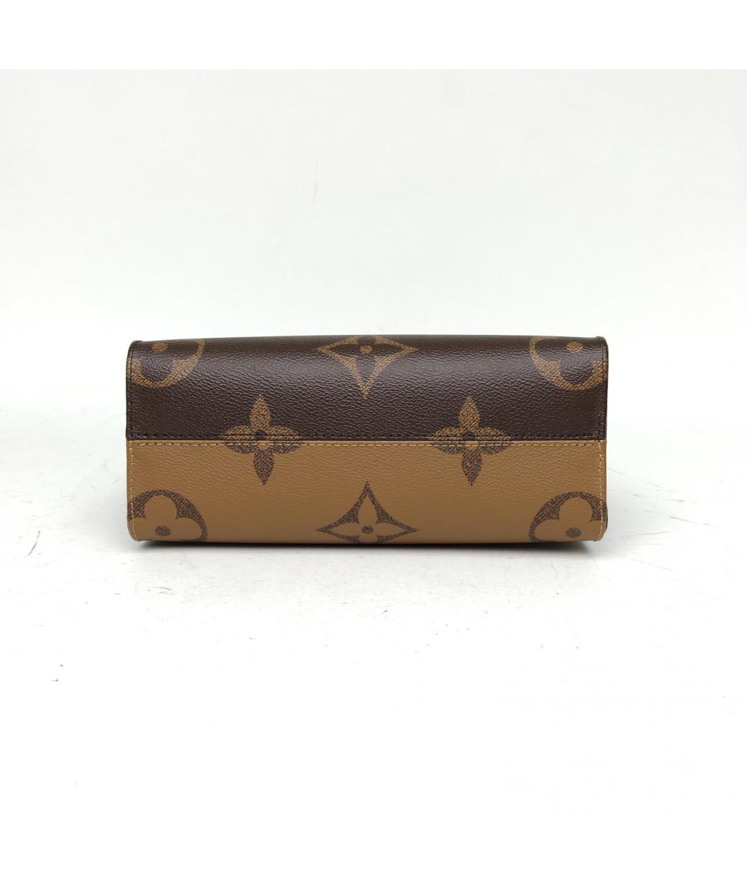 LOUIS VUITTON Коричневая кожаная сумка с короткими ручками, фото 6