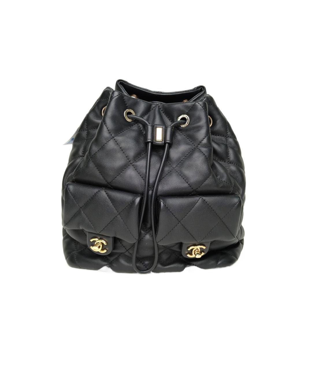 CHANEL Черный кожаный рюкзак, фото 10