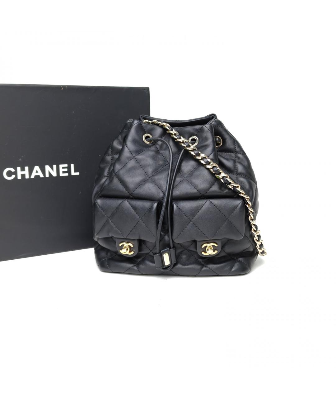 CHANEL Черный кожаный рюкзак, фото 9