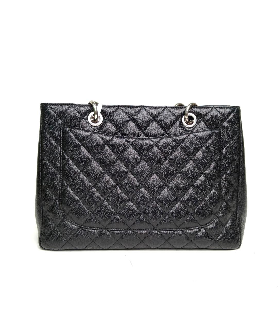 CHANEL Черная кожаная сумка тоут, фото 3