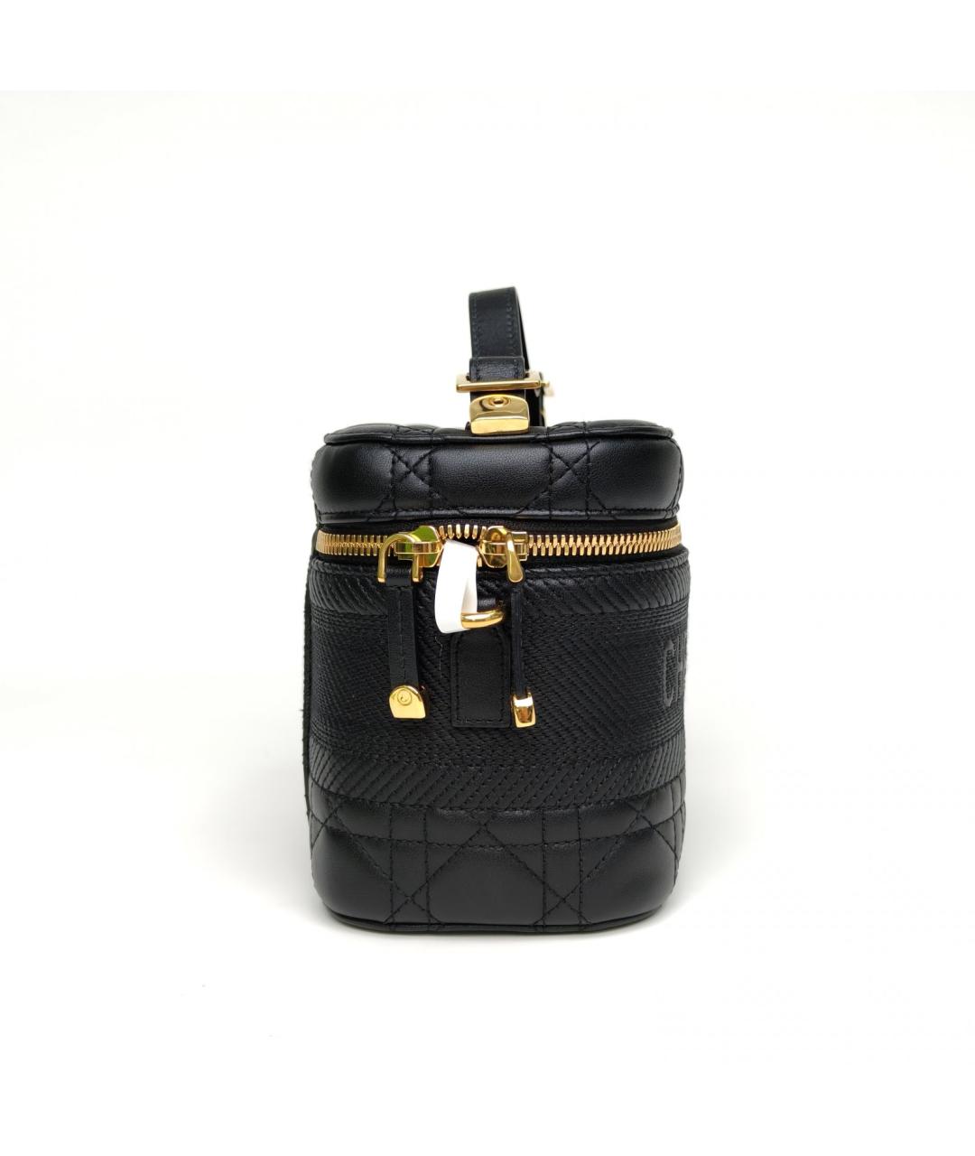 CHRISTIAN DIOR Черная кожаная сумка с короткими ручками, фото 5