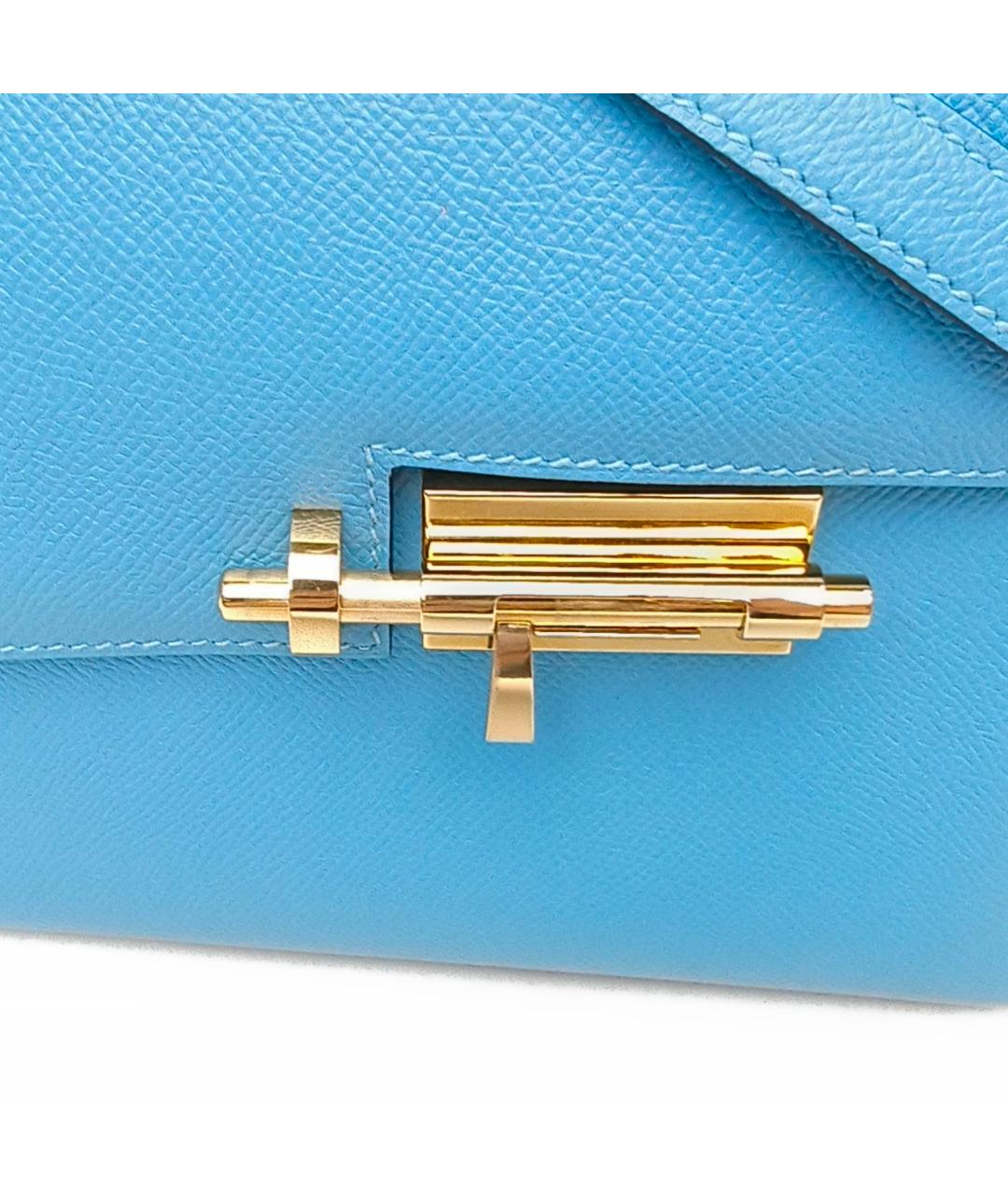 HERMES Синяя кожаная сумка через плечо, фото 3