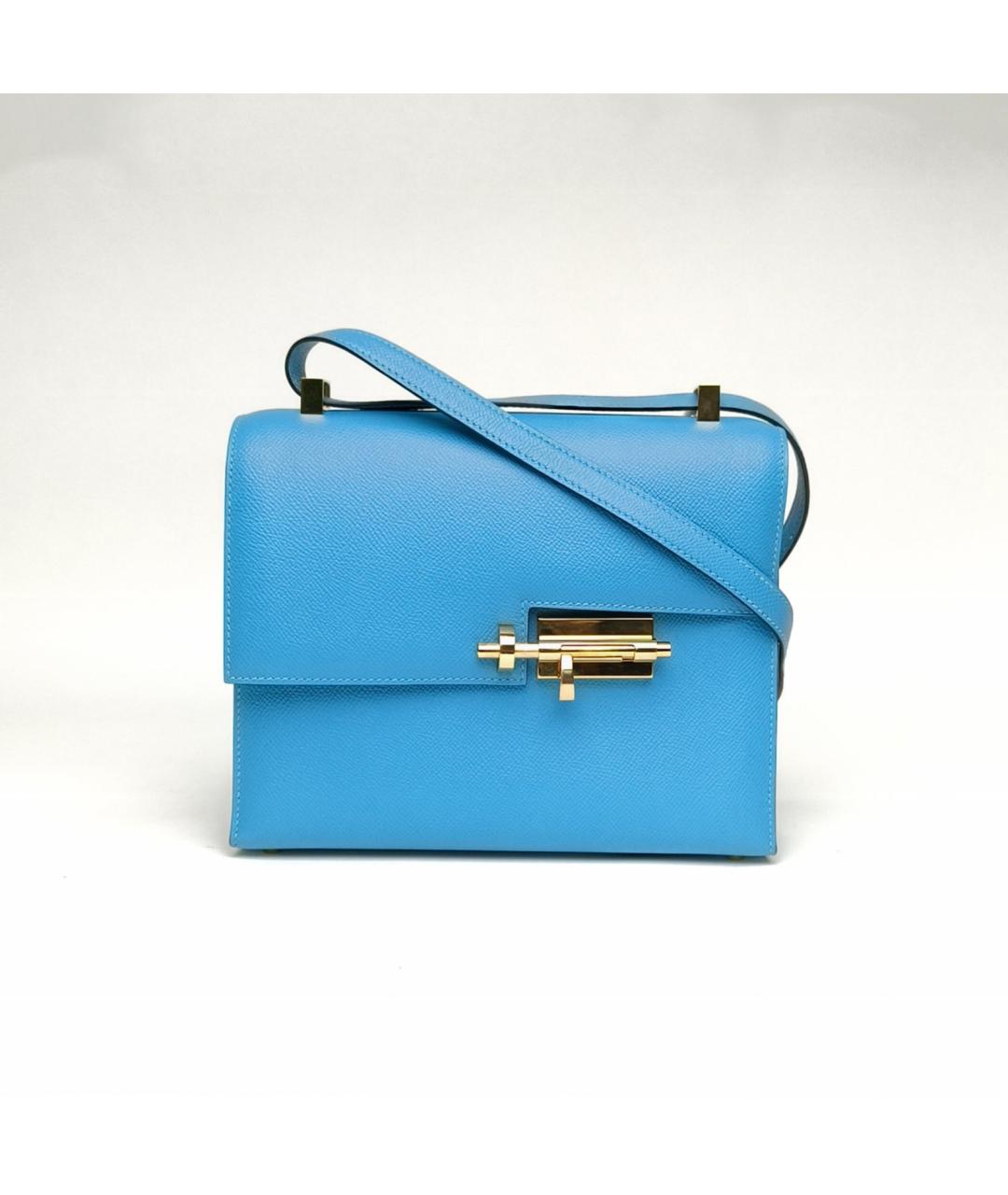 HERMES Синяя кожаная сумка через плечо, фото 5