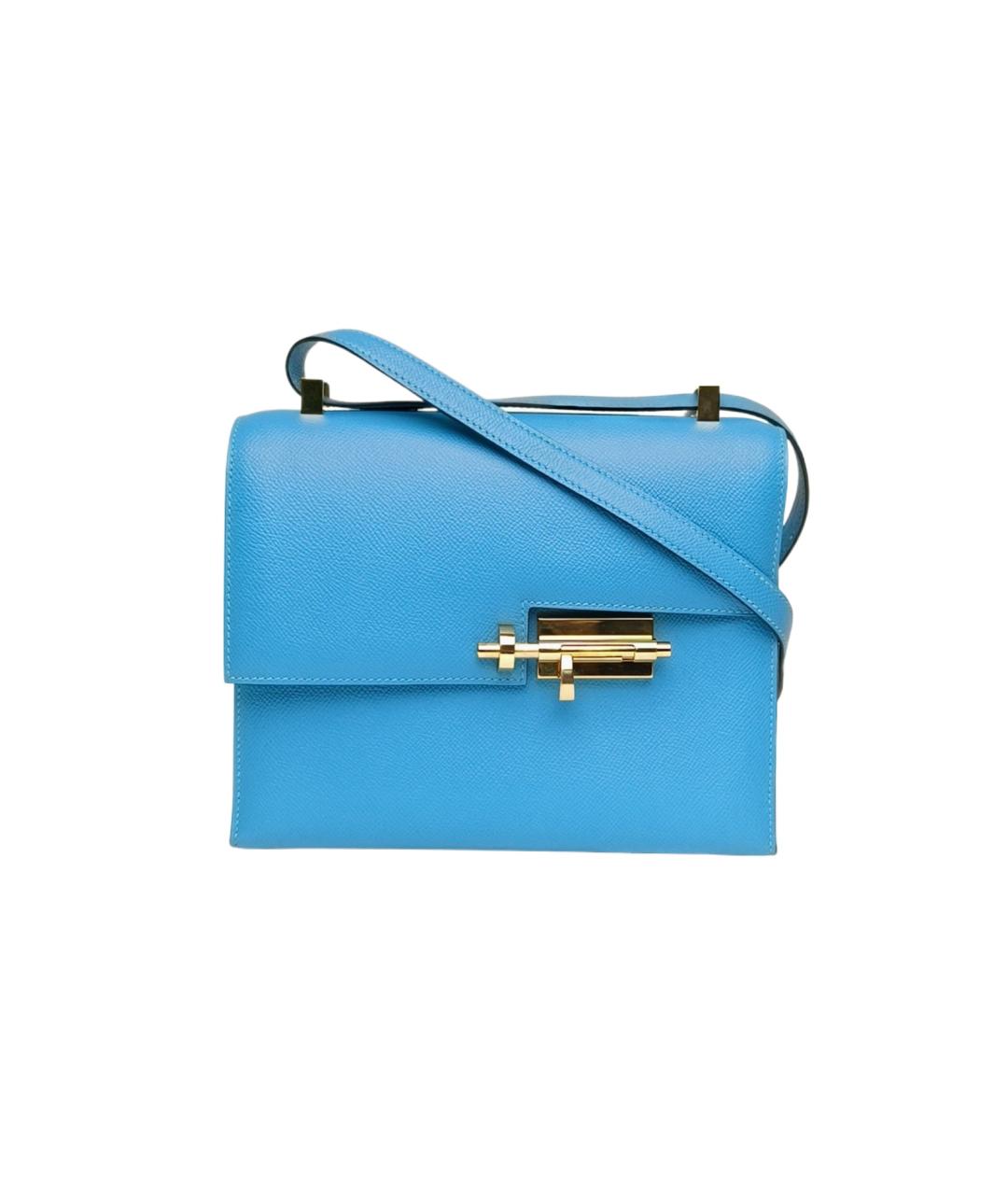 HERMES Синяя кожаная сумка через плечо, фото 9