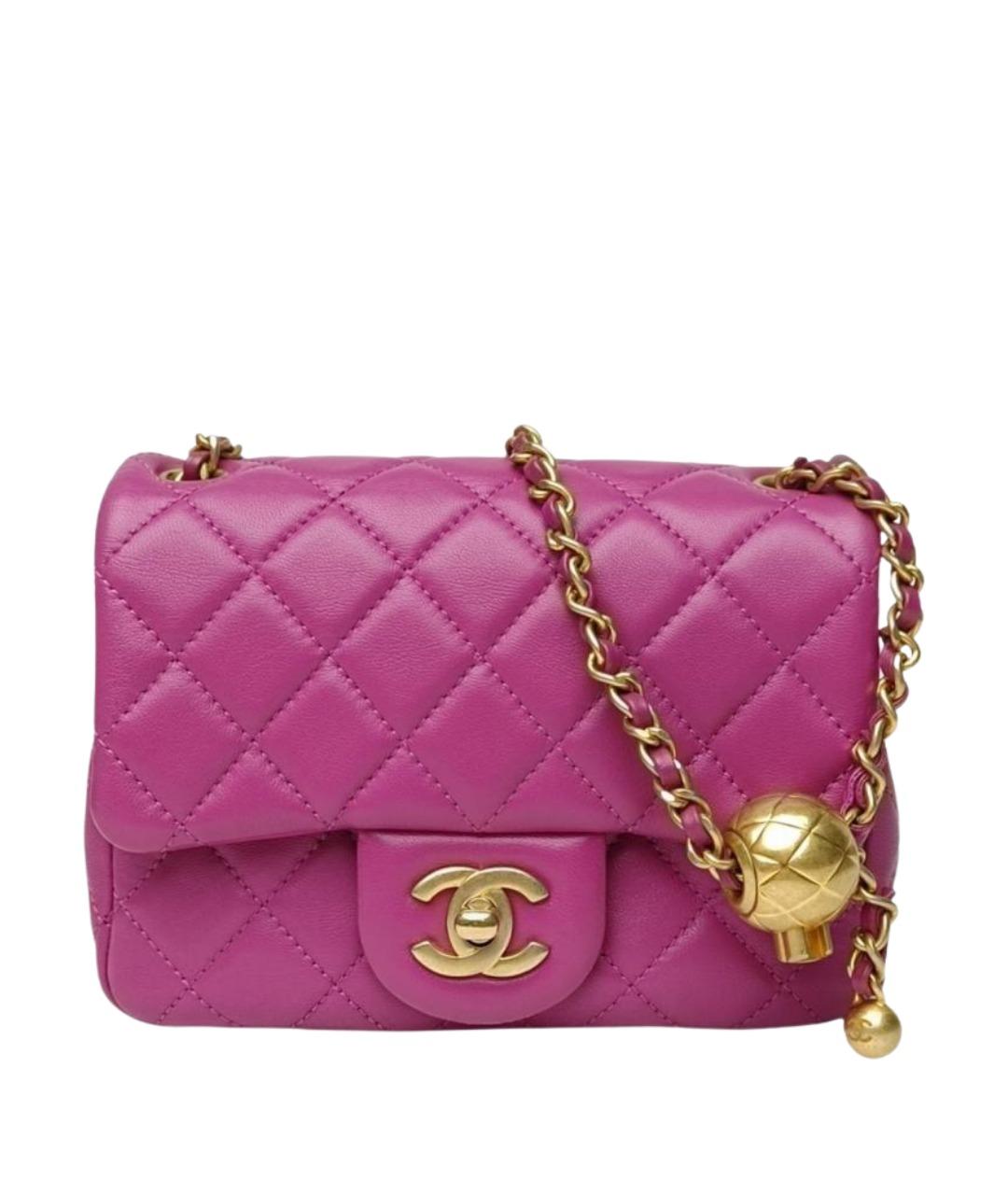 CHANEL Фуксия кожаная сумка через плечо, фото 1