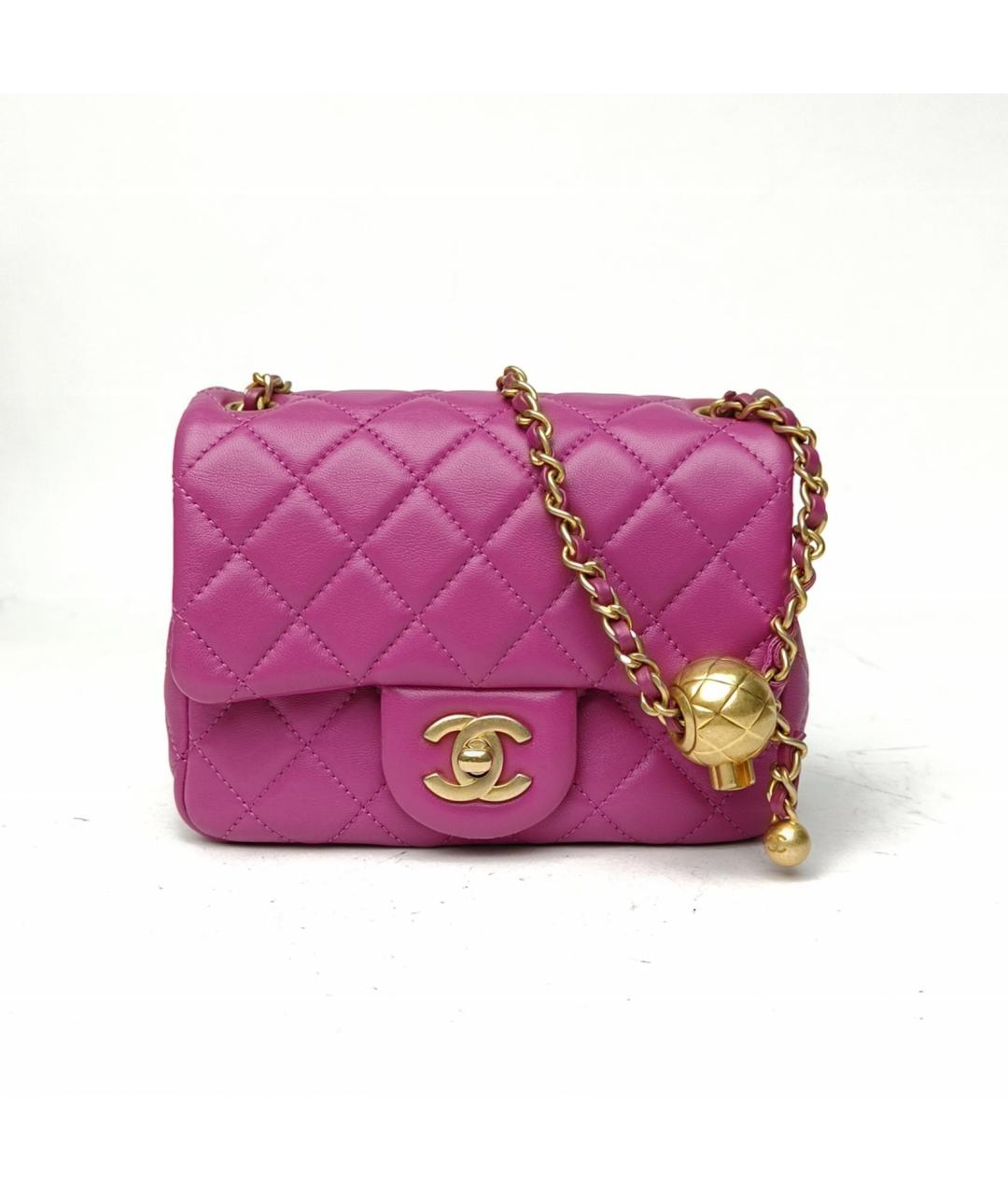 CHANEL Фуксия кожаная сумка через плечо, фото 2
