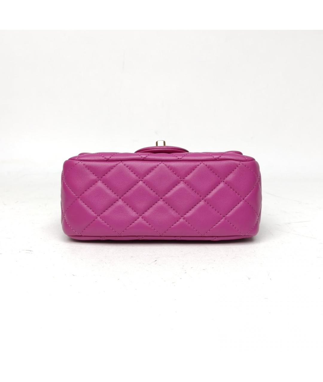 CHANEL Фуксия кожаная сумка через плечо, фото 6