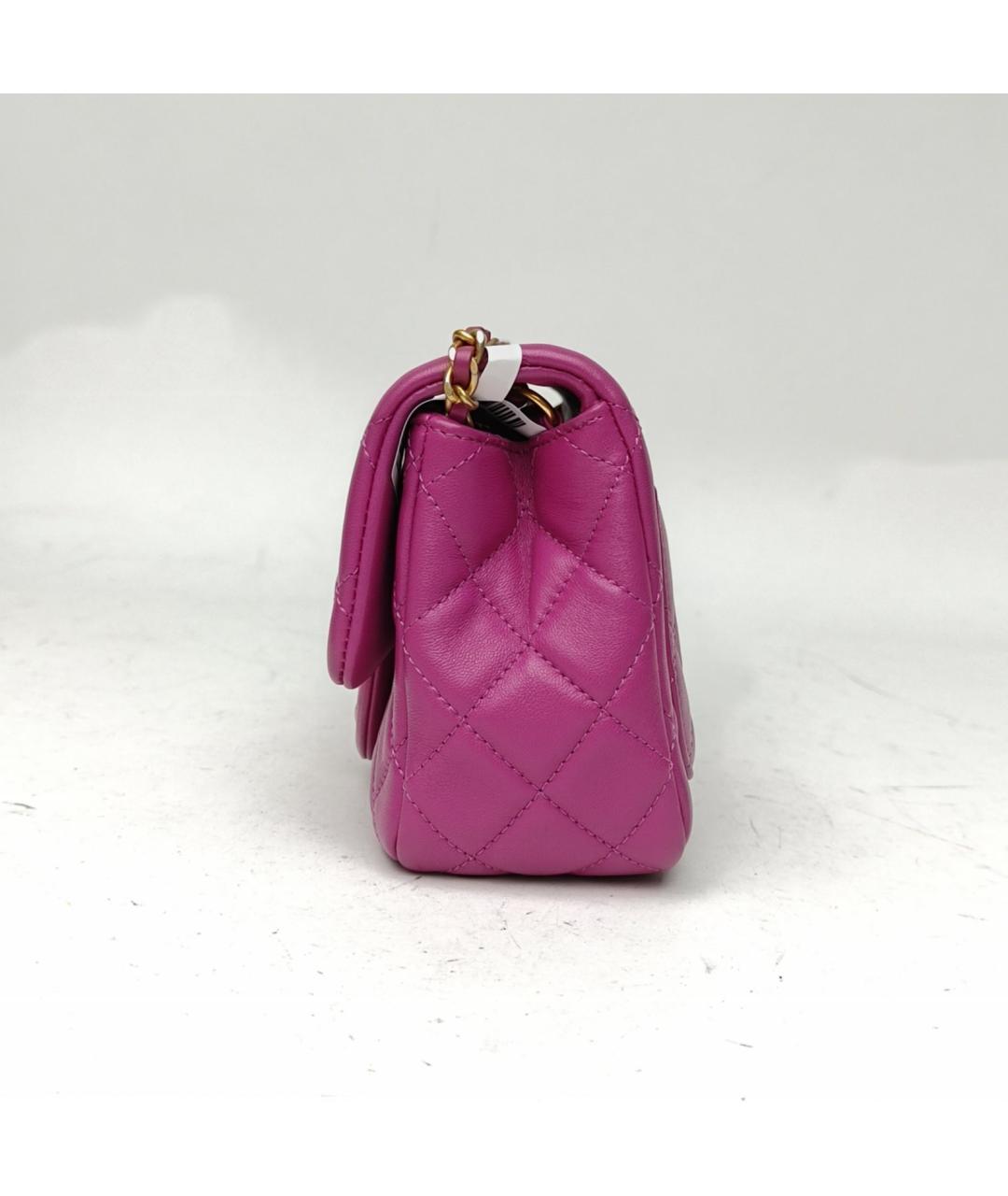 CHANEL Фуксия кожаная сумка через плечо, фото 3