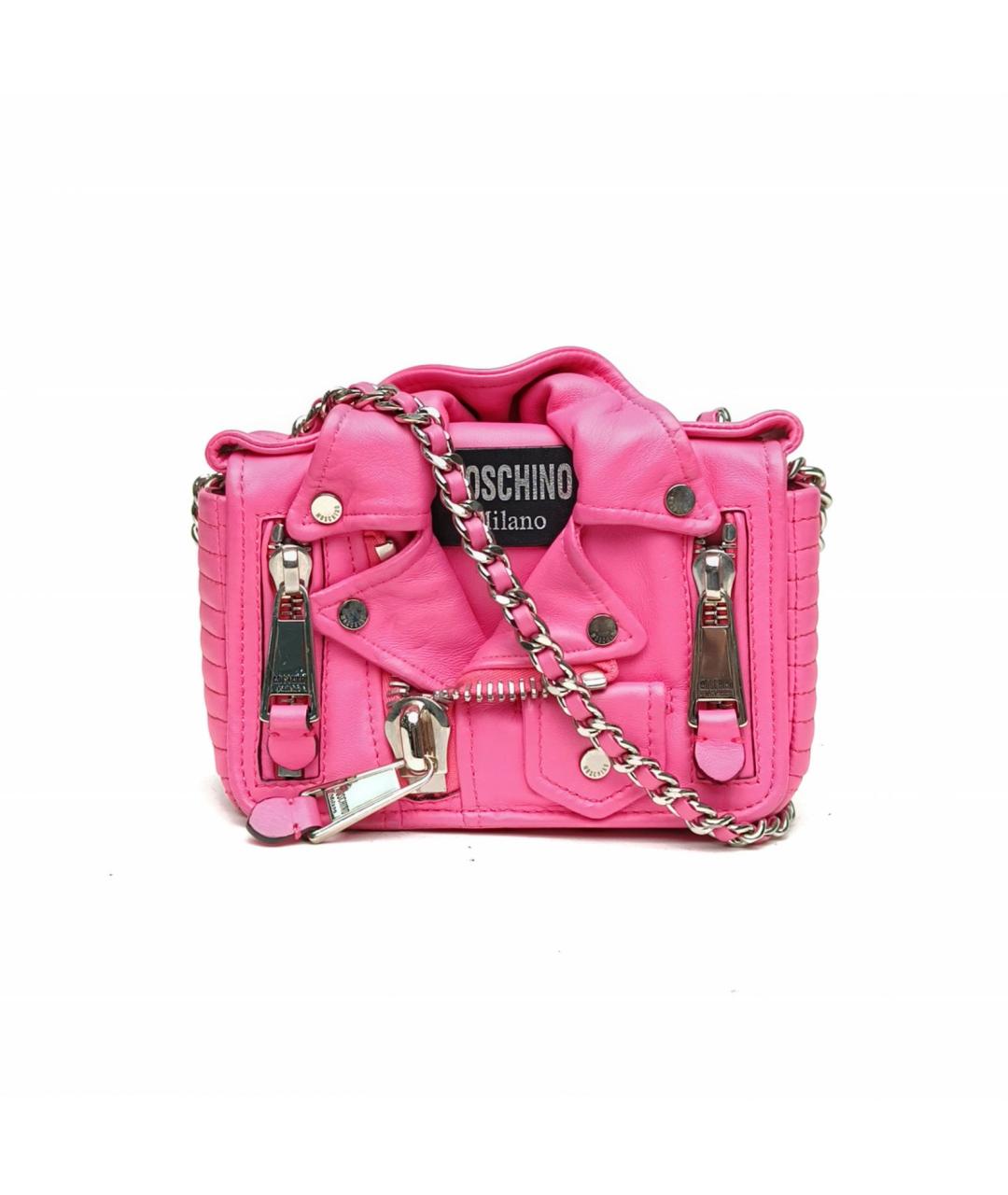 MOSCHINO Фуксия кожаная сумка через плечо, фото 2