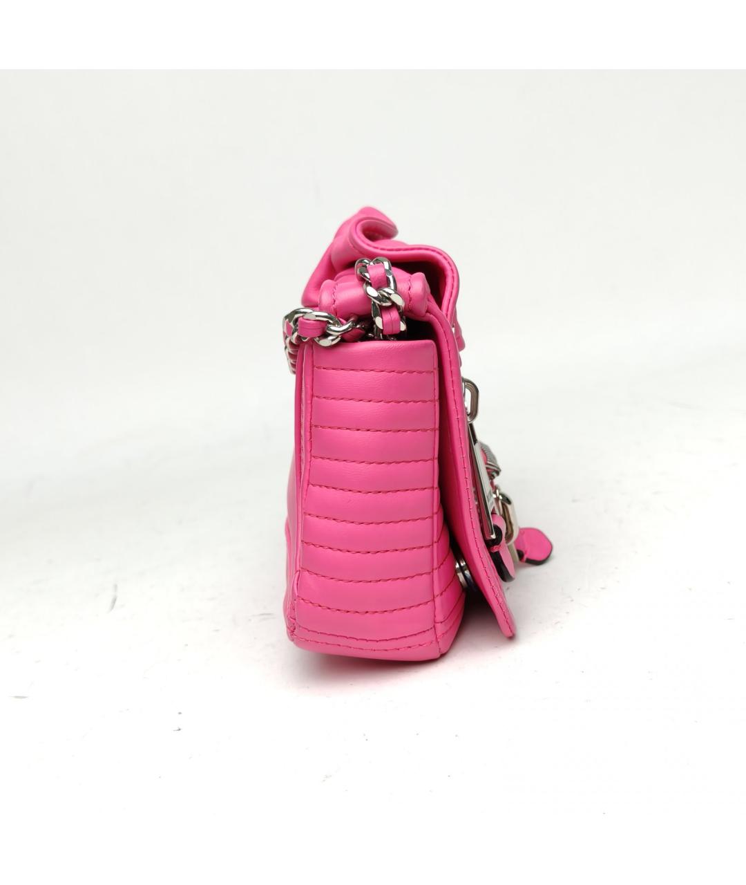 MOSCHINO Фуксия кожаная сумка через плечо, фото 5