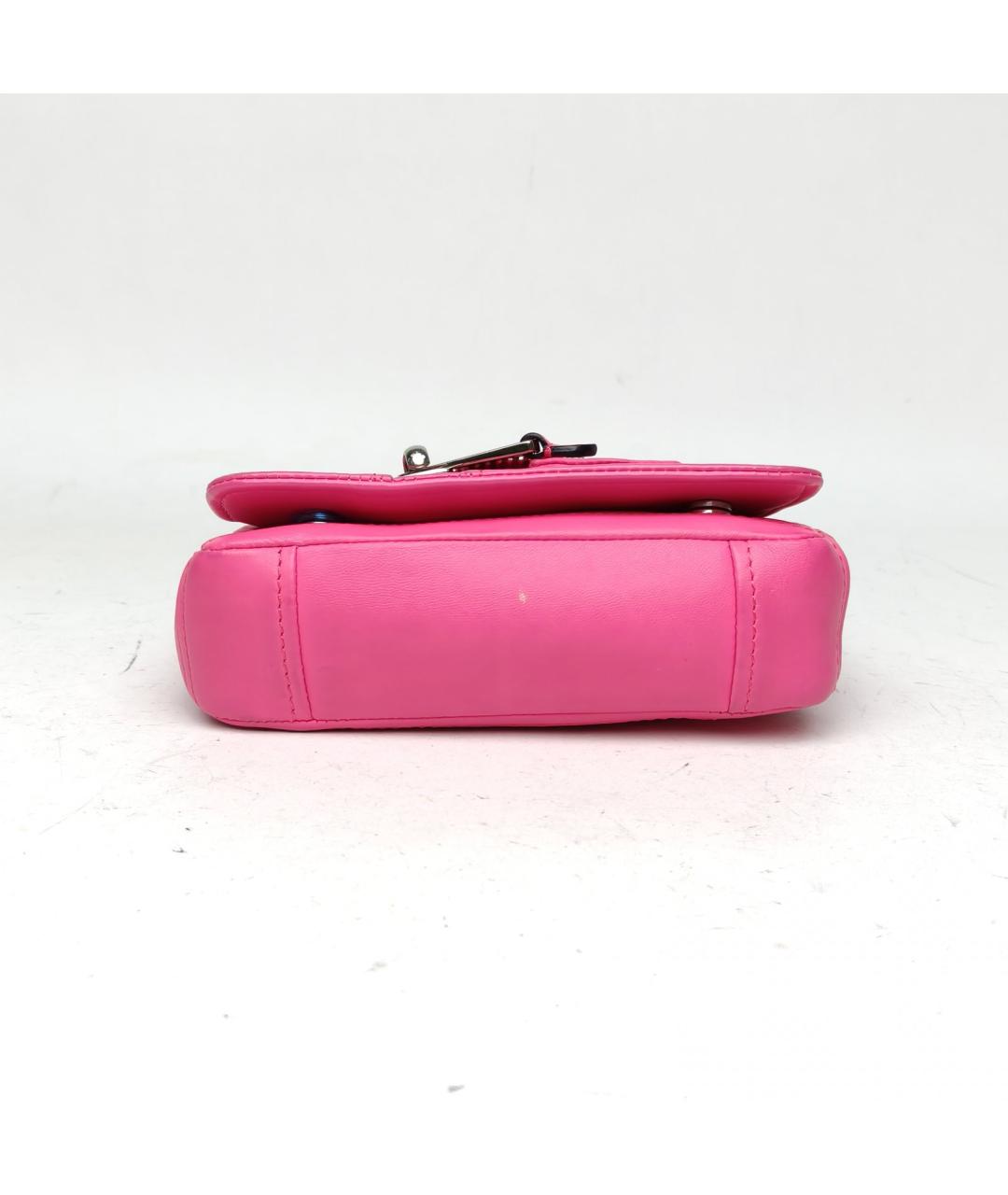 MOSCHINO Фуксия кожаная сумка через плечо, фото 6