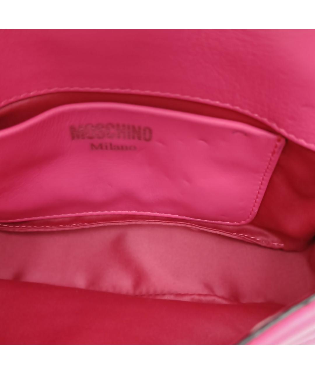 MOSCHINO Фуксия кожаная сумка через плечо, фото 7