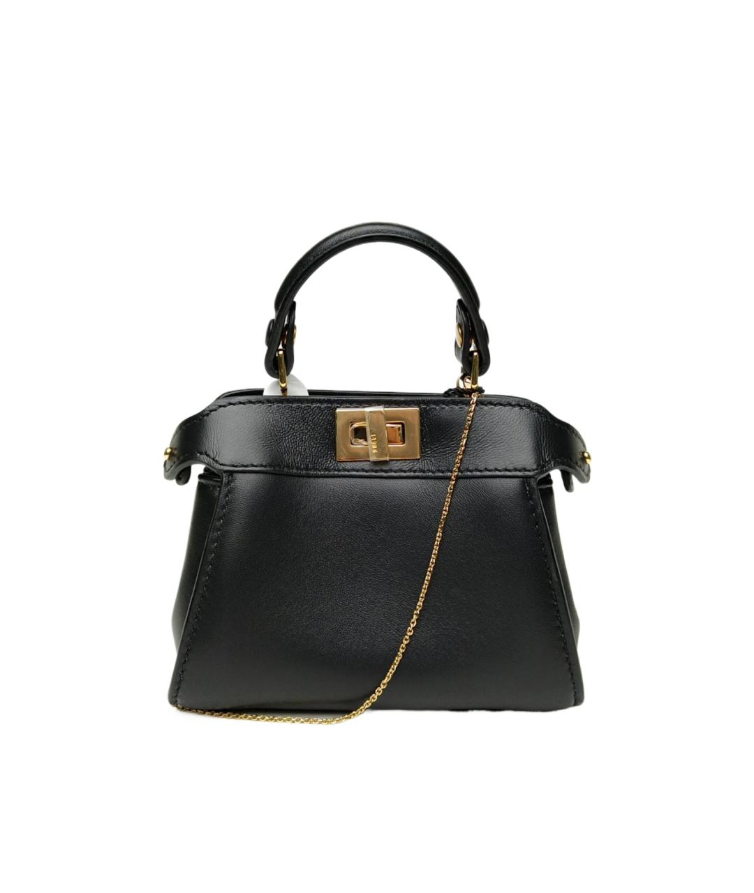 FENDI Черная кожаная сумка через плечо, фото 2