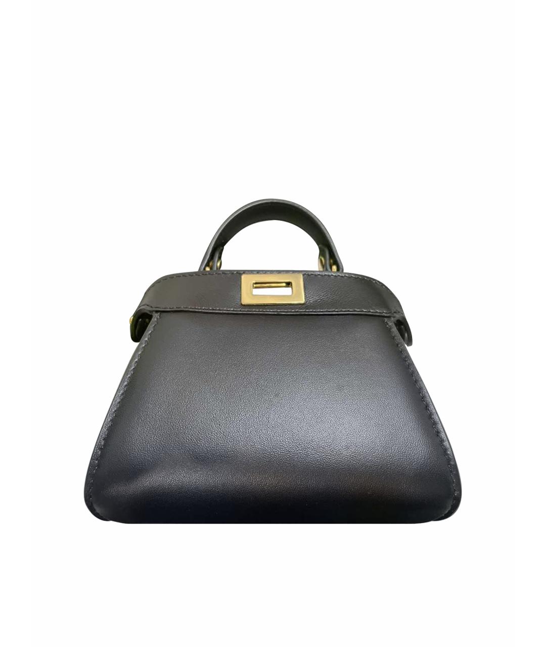 FENDI Черная кожаная сумка через плечо, фото 1