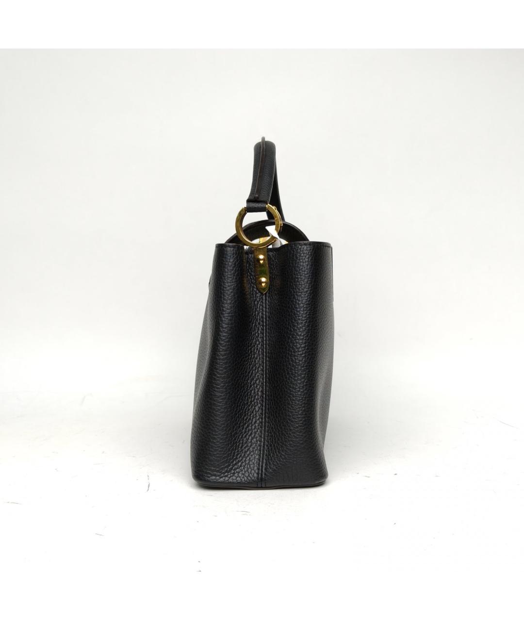 LOUIS VUITTON Черная кожаная сумка через плечо, фото 5