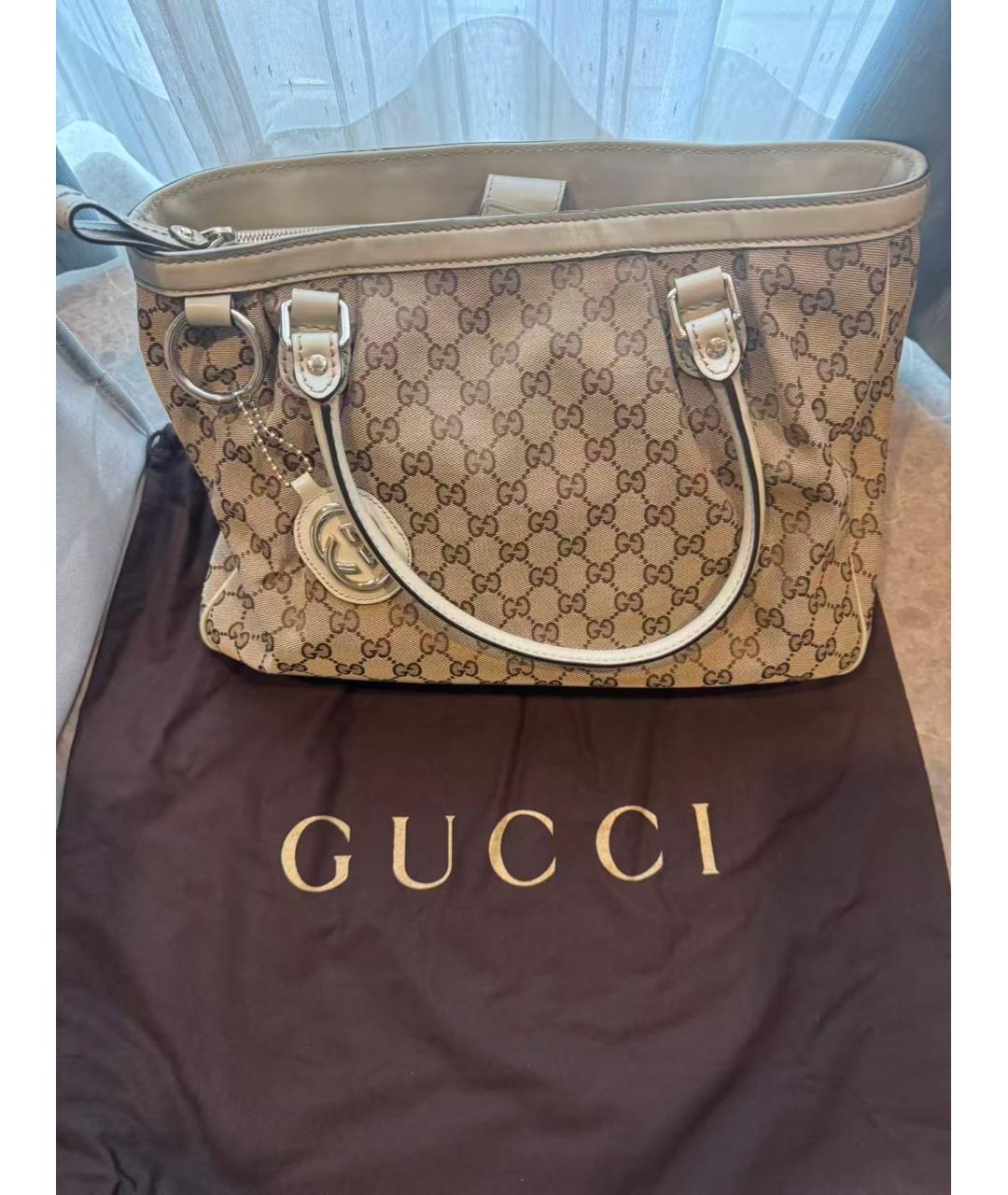 GUCCI Бежевая сумка тоут, фото 9