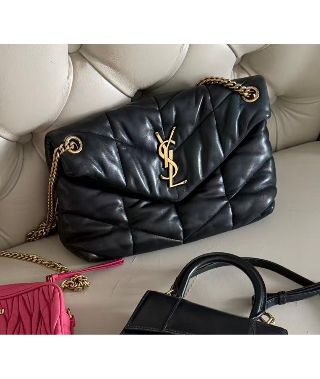 SAINT LAURENT Черная кожаная сумка через плечо, фото 9