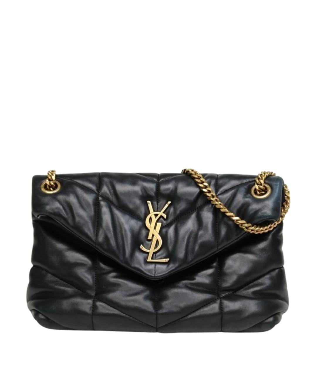 SAINT LAURENT Черная кожаная сумка через плечо, фото 1