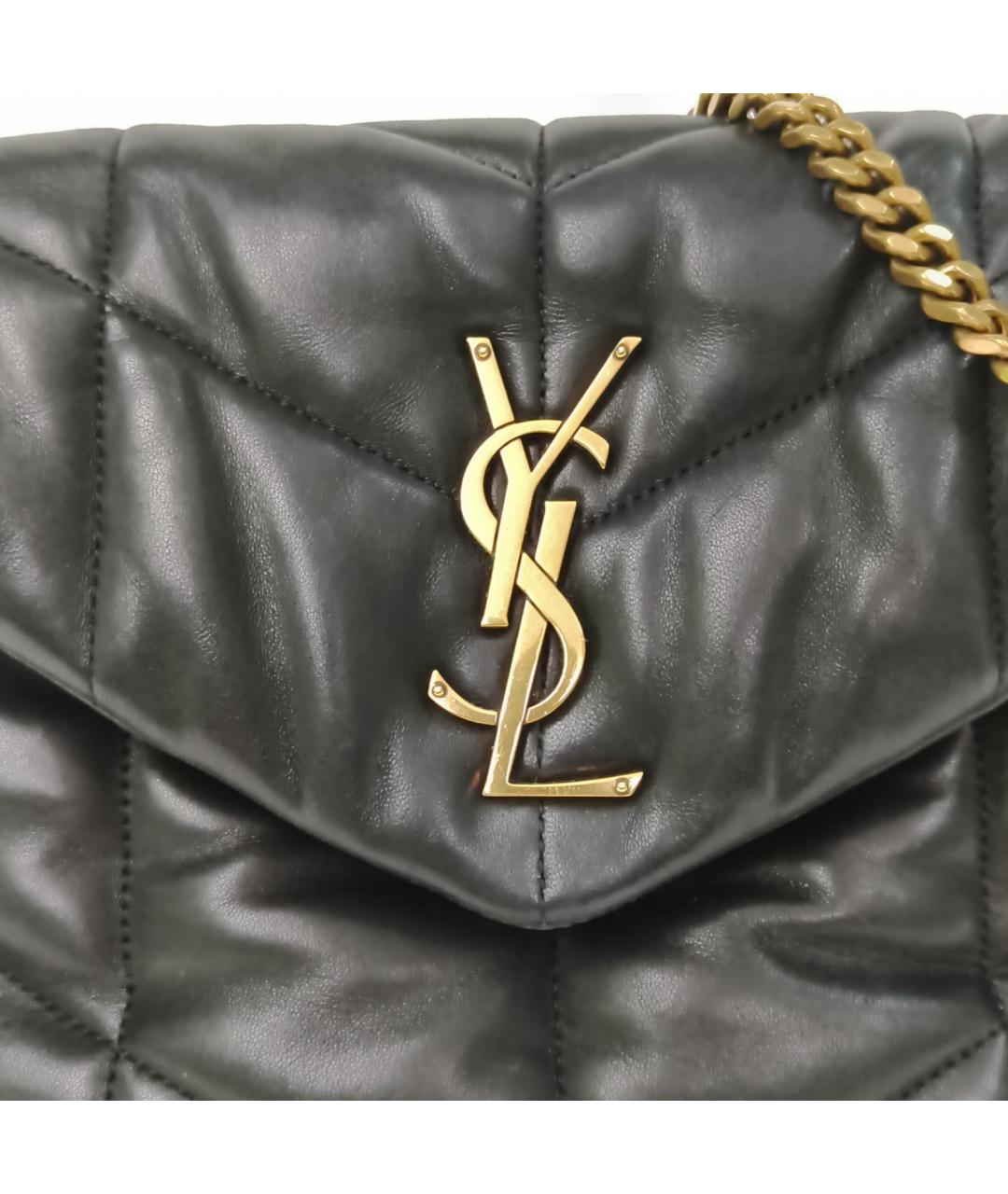 SAINT LAURENT Черная кожаная сумка через плечо, фото 7