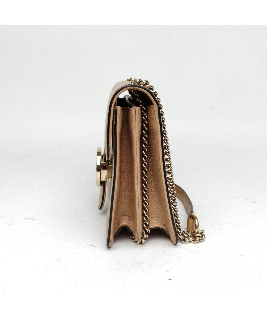 GUCCI Бежевая кожаная сумка через плечо, фото 3