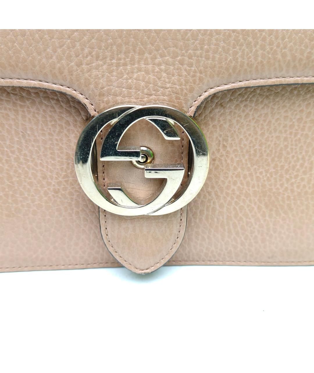 GUCCI Бежевая кожаная сумка через плечо, фото 7