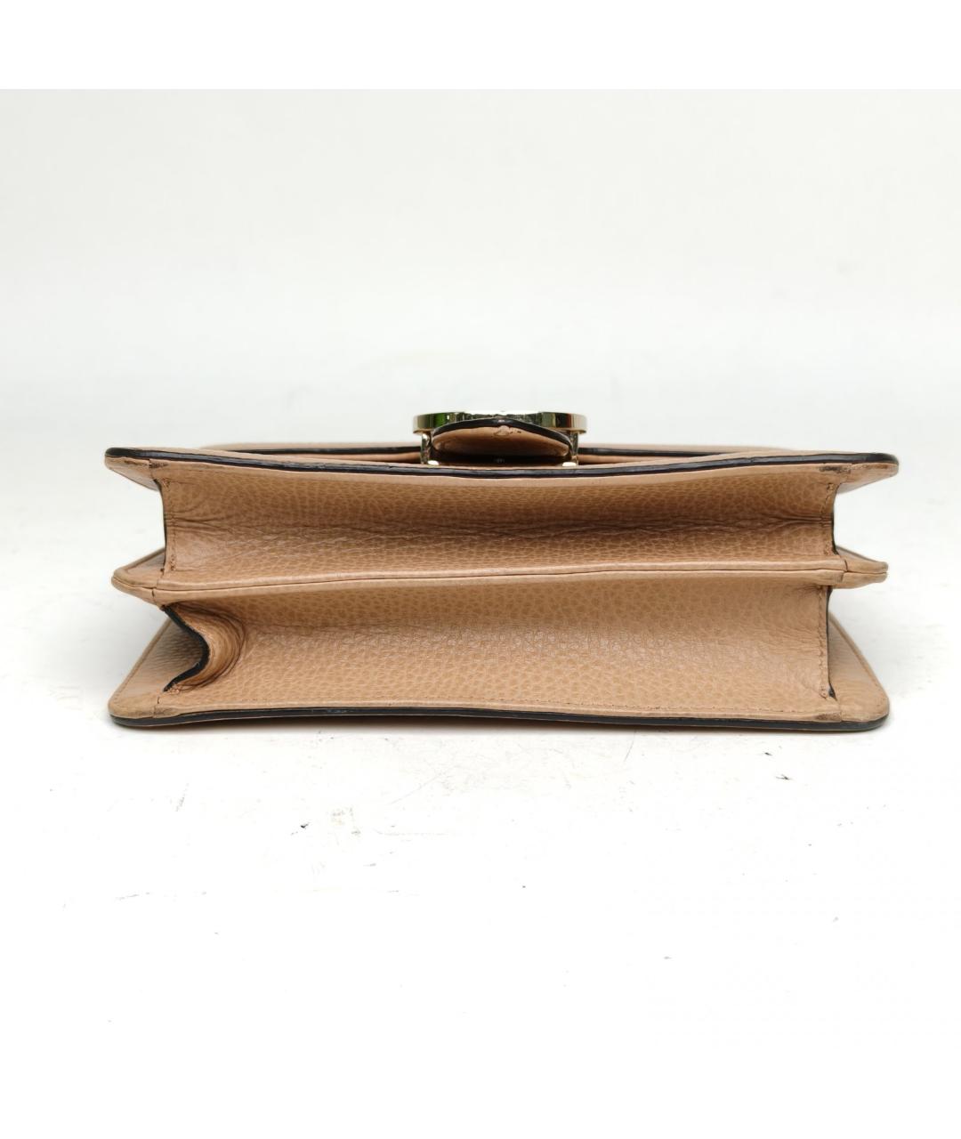 GUCCI Бежевая кожаная сумка через плечо, фото 5