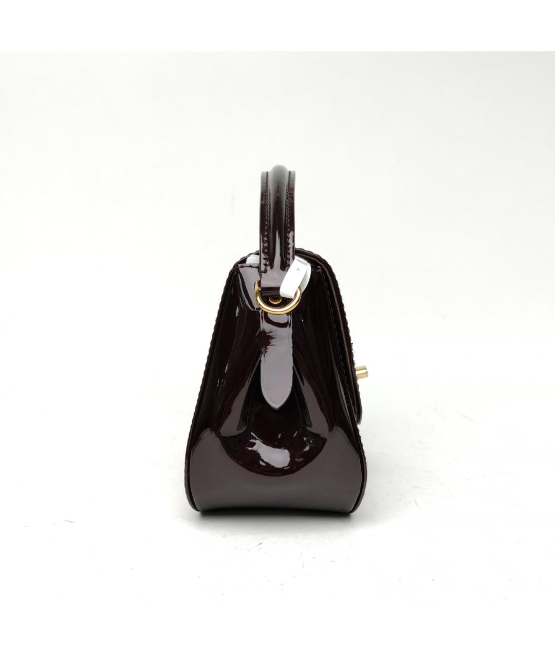 LOUIS VUITTON Бордовая сумка через плечо из лакированной кожи, фото 5