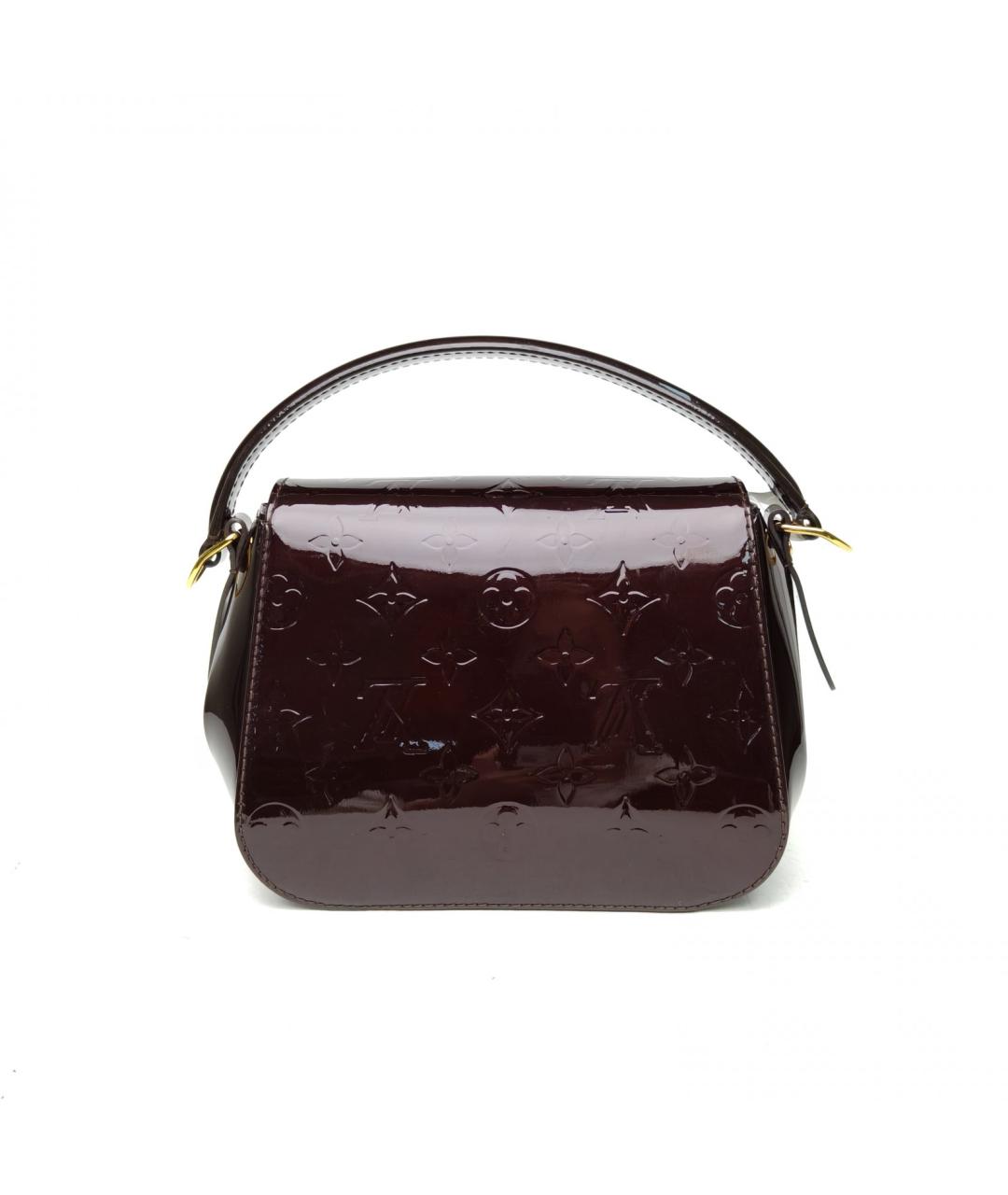 LOUIS VUITTON Бордовая сумка через плечо из лакированной кожи, фото 4