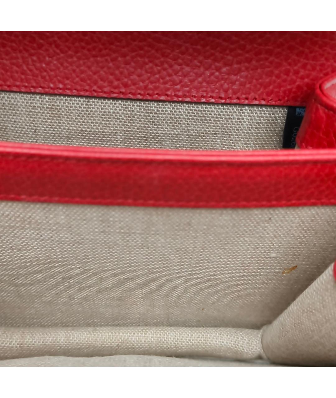 GUCCI Красная кожаная сумка через плечо, фото 7