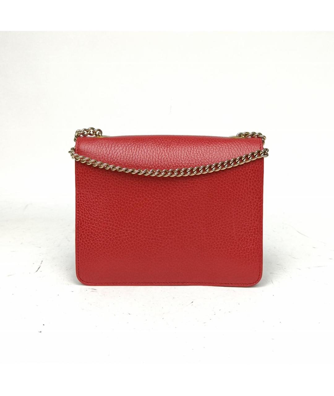 GUCCI Красная кожаная сумка через плечо, фото 4