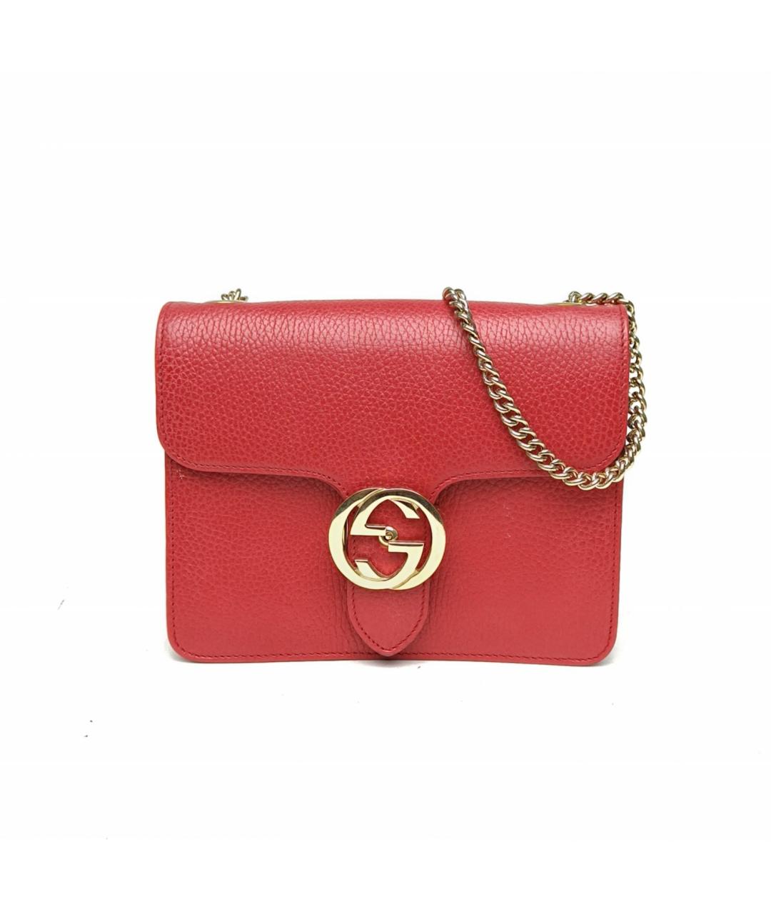 GUCCI Красная кожаная сумка через плечо, фото 2