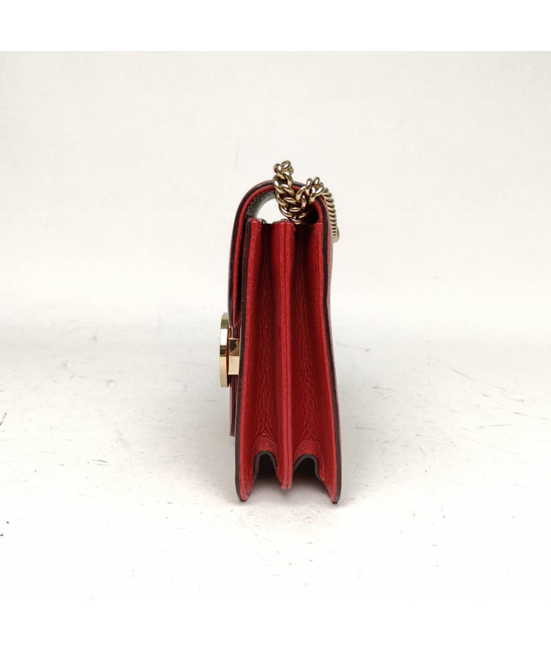 GUCCI Красная кожаная сумка через плечо, фото 3