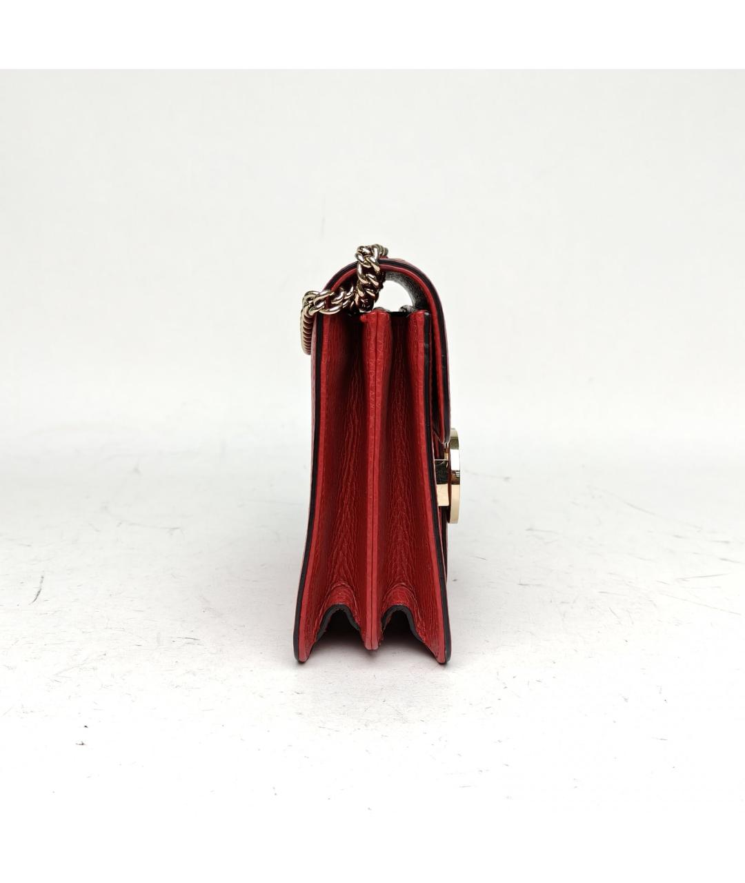 GUCCI Красная кожаная сумка через плечо, фото 5