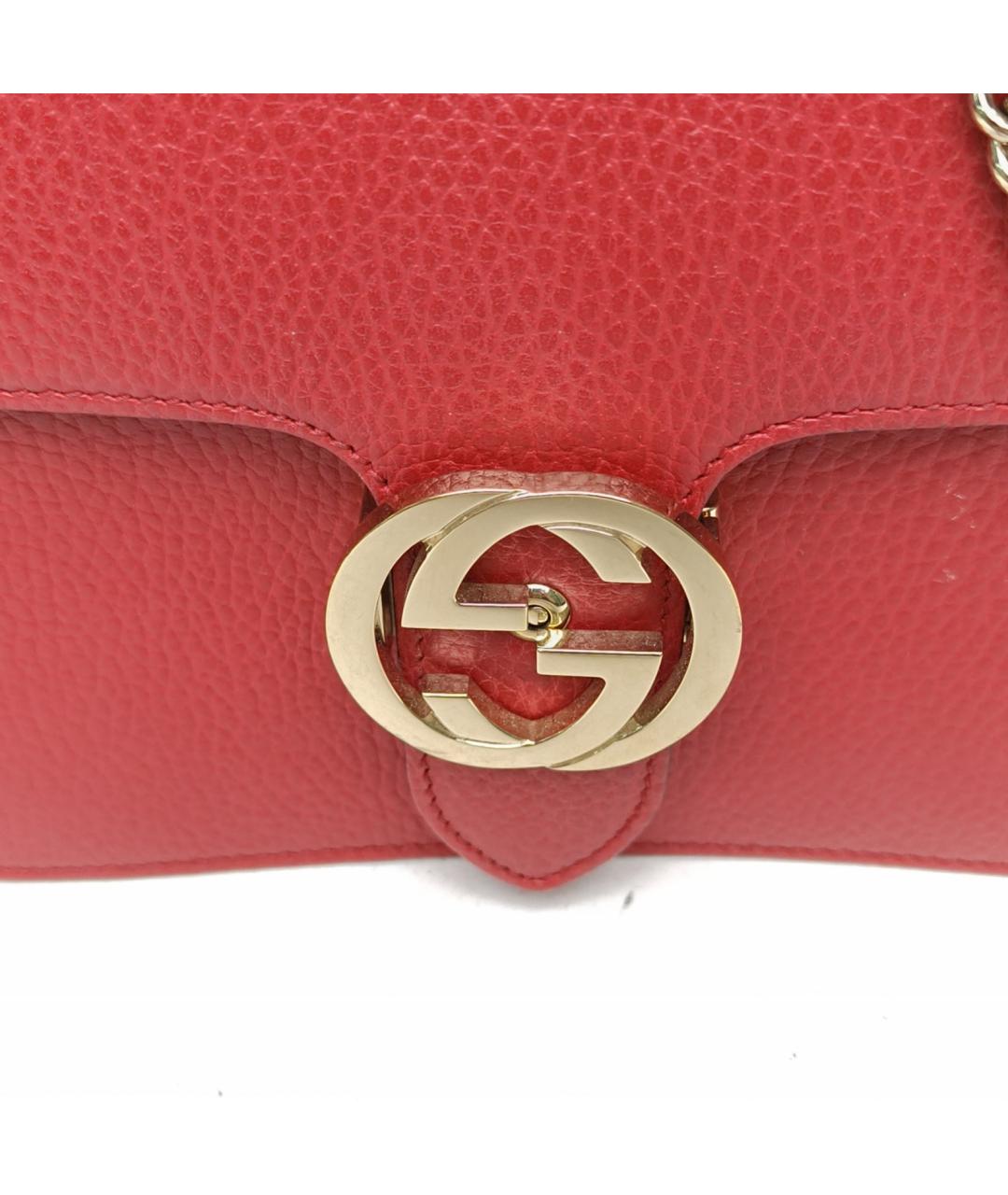 GUCCI Красная кожаная сумка через плечо, фото 8