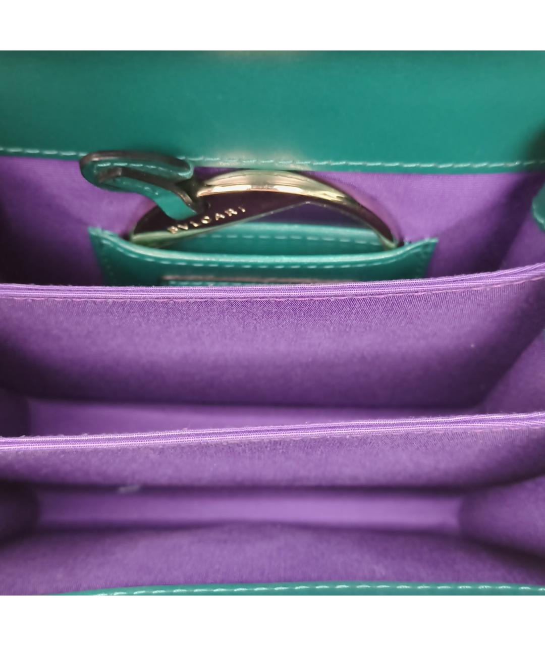 BVLGARI Зеленая кожаная сумка через плечо, фото 8